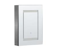 Armoire de Toilette Moderne 40 x 60 cm Murale avec Rangement Miroir LED Noir Mal