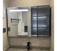 Armoire de Toilette Moderne avec Miroir à LED, antibuée et étanche, Fixation Murale, avec Commande Tactile, 95 cm (Couleur A)