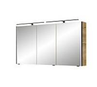Armoire de toilette Pelipal Série 7045 SDEA02413G167BA 2 LED plus éclairage supérieur, trois portes, noir, 130 cm