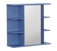 Armoire de Toilette Relaxdays, 6 étagères, 2 Compartiments, H x L x P : 64 x 62 x 21 cm, Montage Mural, Blanc