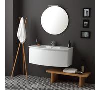 ARMOIRE DE TOILETTE SUSPENDUE 102 CM LAQUÉ BLANC AVEC MIROIR ROND RIVA