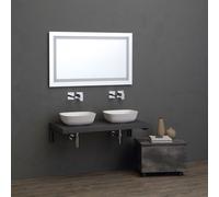 ARMOIRE DE TOILETTE SUSPENDUE 120 CM + BASE AU SOL 60 CM