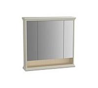 Armoire de toilette VitrA Valarte LED 62233, 78 x 17 x 76 cm, 3 portes miroir, corps ivoire mat