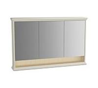 Armoire de toilette VitrA Valarte LED 62239 118x17x76cm, 3 portes miroir, corps ivoire mat