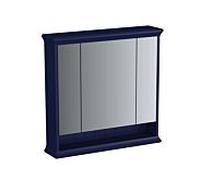 Armoire de toilette VitrA Valarte LED 65793, 78 x 17 x 76 cm, 3 portes miroir, corps laqué bleu acier