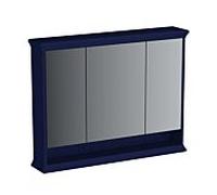 Armoire de toilette VitrA Valarte LED 65794, 98 x 17 x 76 cm, 3 portes miroir, corps laqué bleu acier