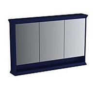 Armoire de toilette VitrA Valarte LED 65795 118 x 17 x 76 cm, 3 portes miroir, corps laqué bleu acier
