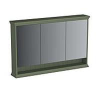 Armoire de toilette VitrA Valarte LED 65807, 118 x 17 x 76 cm, 3 portes miroir, corps laqué vert vintage
