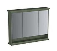 Armoire de toilette VitrA Valarte LED 65833, 98 x 17 x 76 cm, 3 portes miroir, corps laqué vert vintage