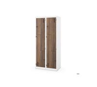 Armoire de type L blanche / noyer : Eco Design JULIA, 800 x 1850 x 400 mm