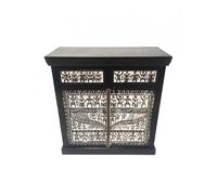 Armoire Déco Accessoires de Maison Noir Bois 89cm Oriental Fait à la Main Salon