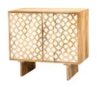 Armoire Déco Accessoires de Maison Or Bois de Mangue 83cm Boho Main Salon Noble