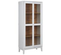 Armoire Décorative à Étagères avec Portes à Vitrine en Verre Blanc Rumson