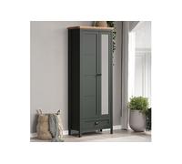 Armoire - TRENDTEAM - Stanton - Vert - Blanc - 2 portes - 1 tiroir - Chambre - 198 cm - 39 cm - 77 cm