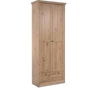 Armoire D'entrée 2 Portes À Cadre, 5 Étagères Et 1 Tiroir L80 Cm Marron