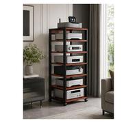 Armoire D'équipement TV Console Stéréo À 7 Niveaux, Étagère d'angle, Support De Tour Multimédia for Composants Audio Et Vidéo, Amplificateur De Haut-Parleur Robuste, Unité De Rangement(Red)