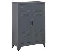 HOMCOM Armoire design industriel 2 étagères tôle métal gris anthracite dim. 75L x 33l x 110H cm gris