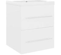Armoire d'Evier avec Lavabo Intégré - vidaXL - Blanc - Aggloméré - Salle de bain - Porcelaine - Céramique - Grès