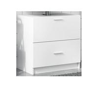 vidaXL Armoire d'évier Blanc 59x37x59 cm Bois d'ingénierie, Armoire de Salle de Bain, Armoire de Rangement Salle de Bain, Meuble lavabo de Salle de Bain