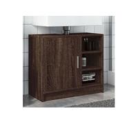 vidaXL Armoire d'évier chêne marron 63x29x55 cm bois d'ingénierie, armoire de salle de bain, armoire de rangement salle de 848135 Marron G