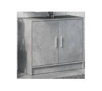 Armoire d'évier gris béton 63x29x55 cm bois d'ingénierie, armoire de salle de bain, armoire de rangement salle de 848097