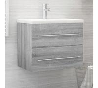 vidaXL Armoire de lavabo Sonoma gris 60x38,5x48 cm Bois d'ingénierie815643 Gris G