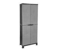 7house Armoire de Rangement en résine avec Couverture, extérieur et intérieur, Jardin et terrasse, 4 étagères, 2 Portes, Dimensions 39 x 68 x 171 cm (L x l x H), Gris ou Noir
