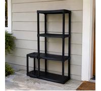 Armoire d'extérieur Dallegrett - Dmora - En PVC - Anthracite 89x30h133 cm
