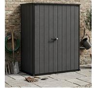 Armoire d'extérieur Jasper Dmora en plastique gris foncé 73 6x140x170 4h cm