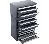 Armoire distributrice de forets VEVOR, 3 pièces, trois tiroirs pour 1/16" à 1/2" et tailles de lettres A à Z, organiseur de forets avec cinq tiroirs pour fils de calibre n° 1 à n° 60, armoire empilabl