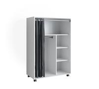 Armoire Doros, 100x146.6cm ouvert, avec roulettes, Blanc, Vicco 40636