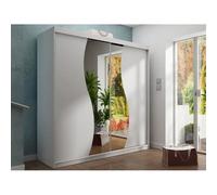 Armoire Dover 105 - Mobilier1.fr - Blanc - Glissement - LED, 200x200x62cm