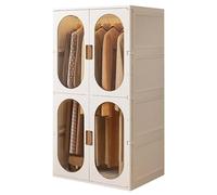 Armoire Dressing Chambre Adulte avec Portes Dressing Penderie Antis-poussière Structure en Plastique et Métal Rangement pour Vêtements et Penderies Pliable pour Familles(71 * 55 * 132cm)