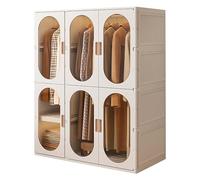 Armoire Dressing Chambre Adulte avec Portes Dressing Penderie Antis-poussière Structure en Plastique et Métal Rangement pour Vêtements et Penderies Pliable pour Familles(107 * 55 * 132cm)