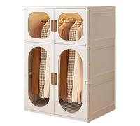 Armoire Dressing Chambre Adulte avec Portes Dressing Penderie Antis-poussière Structure en Plastique et Métal Rangement pour Vêtements et Penderies Pliable pour Familles(71 * 55 * 98cm)