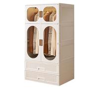 Armoire Dressing Chambre Adulte avec Portes Dressing Penderie Antis-poussière Structure en Plastique et Métal Rangement pour Vêtements et Penderies Pliable pour Familles(71 * 55 * 134cm)