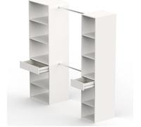 Armoire dressing coloris Blanc - Hauteur 200 x Longueur 200 x Profondeur 50 cm
