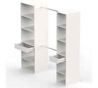 PEGANE Armoire Dressing Coloris Blanc - Hauteur 200 x Longueur 200 x Profondeur 50 cm