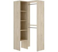 Armoire dressing d'angle en panneaux de particules mélaminés - Longueur 79.5 x Profondeur 88.5 x Hauteur 185 cm