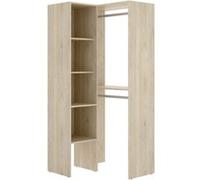 PEGANE Armoire Dressing d'angle en Panneaux de Particules mélaminés - Longueur 79.5 x Profondeur 88.5 x Hauteur 185 cm