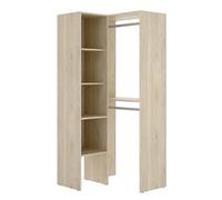 PEGANE Armoire Dressing d'angle en Panneaux de Particules mélaminés - Longueur 79.5 x Profondeur 88.5 x Hauteur 185 cm