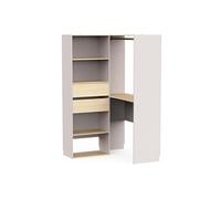 PEGANE Armoire Dressing d'angle modulable Couleur chêne Clair/Beige - Largeur 118,6 x Profondeur 121,6 x Hauteur 203 cm