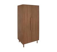 Armoire dressing décor bois de noyer 2 portes. étagères et penderie - L 80 x P 55 x H 180cm - Juliana