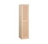 Armoire dressing décor bois et cannage 1 porte 5 étagères