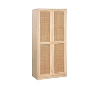 swe rmoire Dressing cannage et Effet Bois. 2 Portes avec penderie et rangements