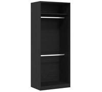 Armoire Dressing Noir Dab 80 x 50 x 200 cm en MDF Autonome