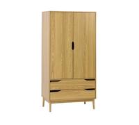 Armoire dressing vintage effet frêne 2 portes. 2 tiroirs. 1 tringle