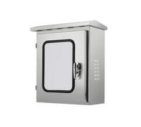 Armoire Électrique avec Persiennes, Boîtier Vertical Mi-épais En Acier Inoxydable 201, Avec Serrure À Poignée, 300 × 400 × 180 Mm