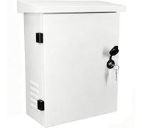 Armoire Electrique, Coffret Electrique, Boite de Derivation Etanche Exterieur Résistant aux Intempéries, Toit Incliné Anti-Pluie, Couvercle avec Serrure Étanche(White,40x50x20 cm/16x20x8 in)