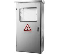 Armoire Electrique sur Pied de Grande Taille, Coffret Electrique Étanche et Résistant aux Intempéries, Boite de Derivation Etanche Exterieuravec Fenêtre d'Inspection, IP65(100x60x35cm/39x24x14in)